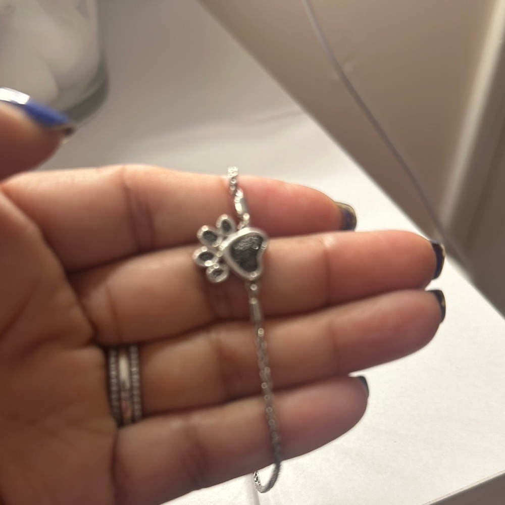 Silver Paw Print Bracelet
